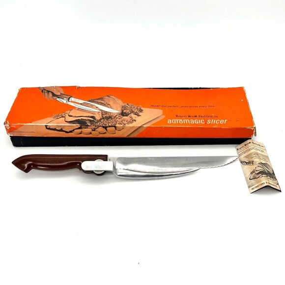 Vintage Automagic Slicer Knife Regent Sheffield Dynachrome Stainless Steel Blade - Picture 7 of 16
